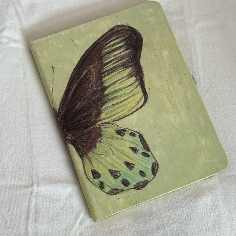 

Blank Inner A5 Notebook Mint Green Sketchbook Butterfly Notebook Student Memoirs Vintage Journal Daily Planner Stationery