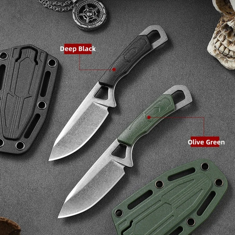 Mini Knife EDC Necklace Knife Outdoor Multi functional Neck Knife Portable Small Straight Knife Camping Knife