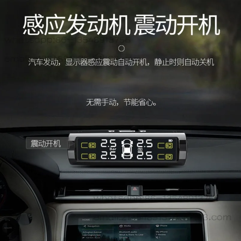 

New Hidden Automotive Solar Tire Pressure Monitor System Automotive External Tire Pressure Temperature Detector