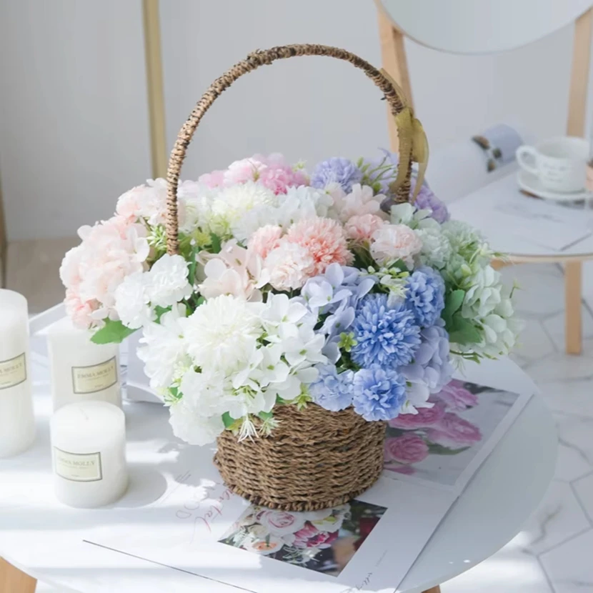 

3Pcs Artificial Flowers Silk Bridal Bouquet Festival Vases Home Room Decora Yard Garden Fake Plants Wedding Table Diy Gifts Boxs