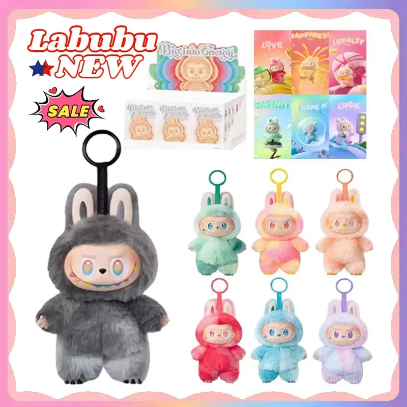 

For Labubu Heartbeat Macaron Enamel The Monsters Face Blind Box Pvc Figurine Tabletop Ornament Kawaii Doll for Kid Birthday Gift