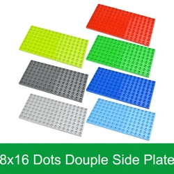 Big Size 8x16 Dots Double Sided Building Blocks BasePlate Large Particles Plate Bricks Educational Kid Toys Compatible Duploes