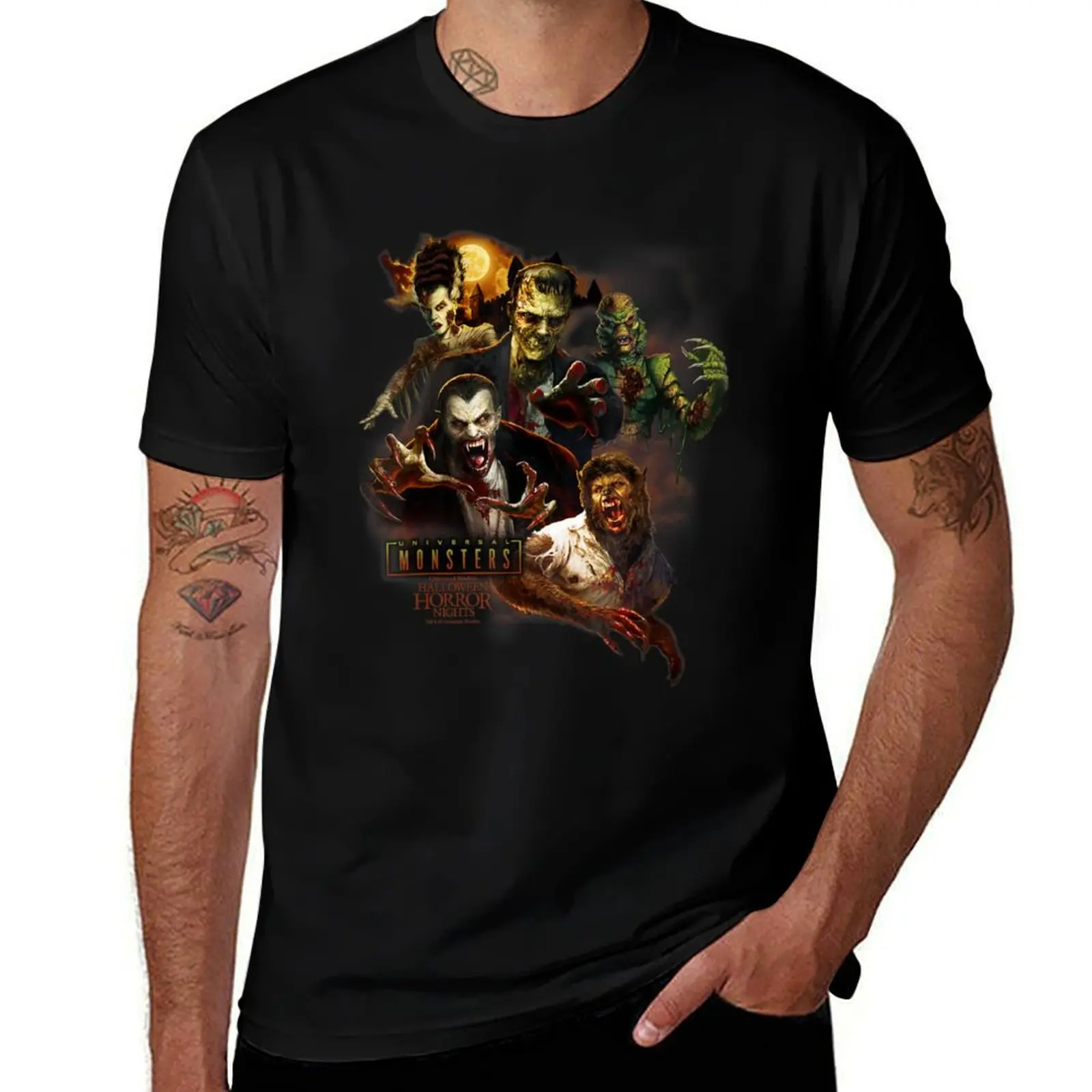 

Halloween Horror Nights HHN Universal Monsters T-Shirt man graphic t shirt cotton t shirt pack
