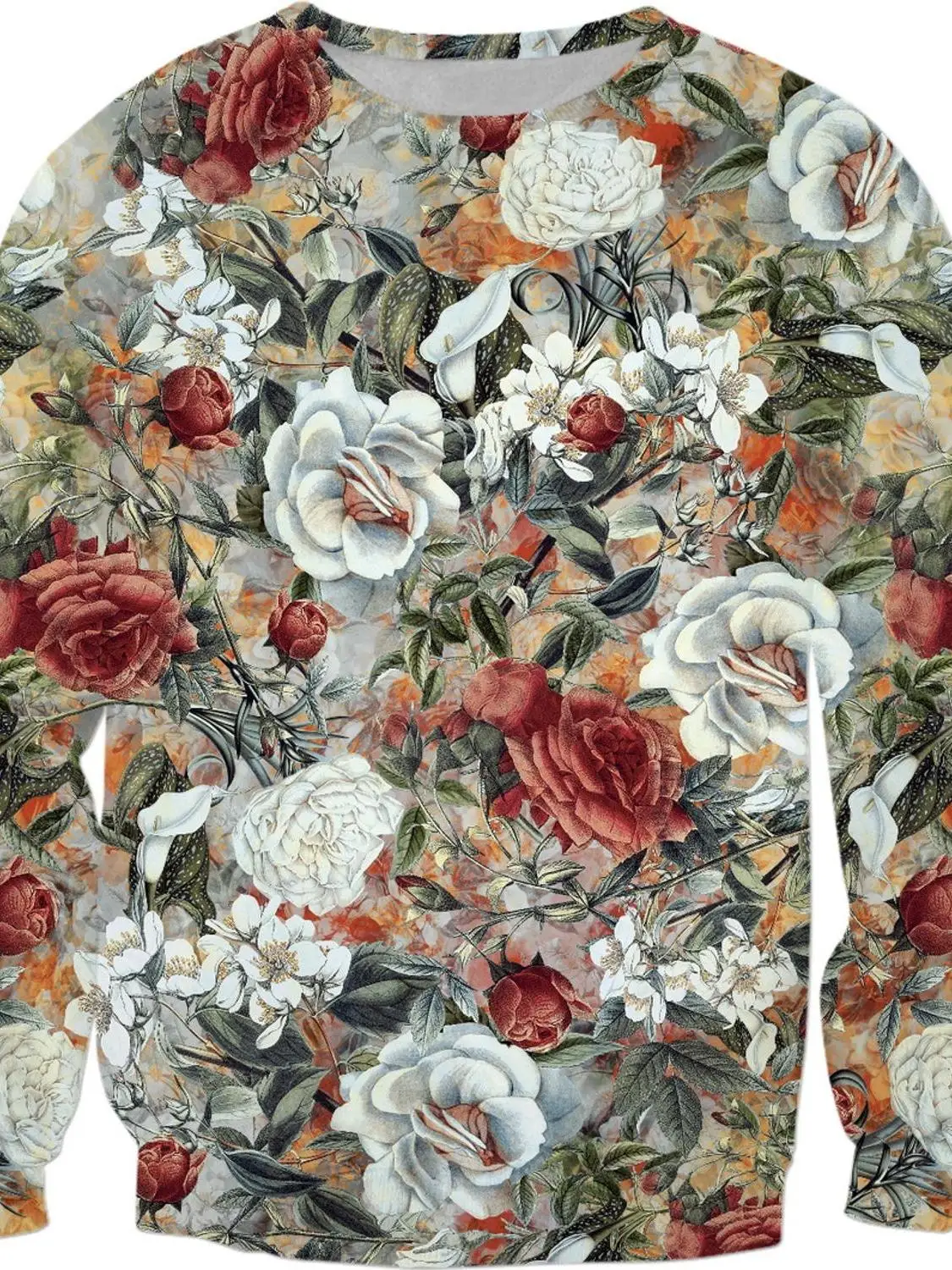 سترة دائرية بطباعة زهور متباينة، لون بلو منقوش عليه زهور، طاقم كاجوال مريح سابق طويل... #3