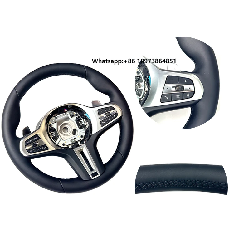 

Custom Black Leather G30 G20 G38 G12 G05 G01 G02 G15 for Car Interior Accessories Steering Wheel