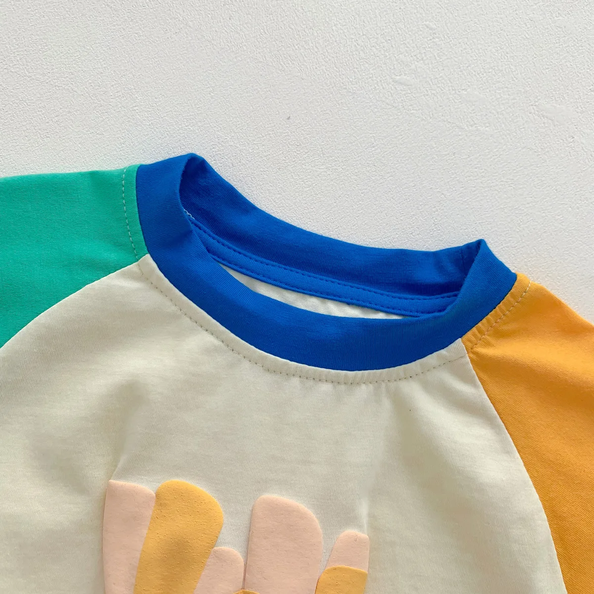 Korean Version Loose Fitting Baby Raibow Suit Boys Girls French Fries Shaped Triangular Climbing Infant Kids Clothing Bodysuits
