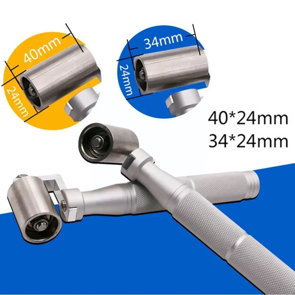 Pressure Roller Apply Platen Flat Wheel Roller Bearing Hand Metal Tool Flat Wheel Roller 40mm/34mm Steel Wallpaper Flat