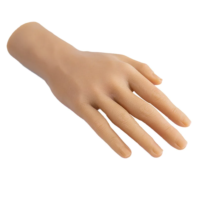 False Nails Practice Hand Male Finger Mannequin Manicure Silicone Hand Model For Painting Photograph Jewelry Display Lifelike S8