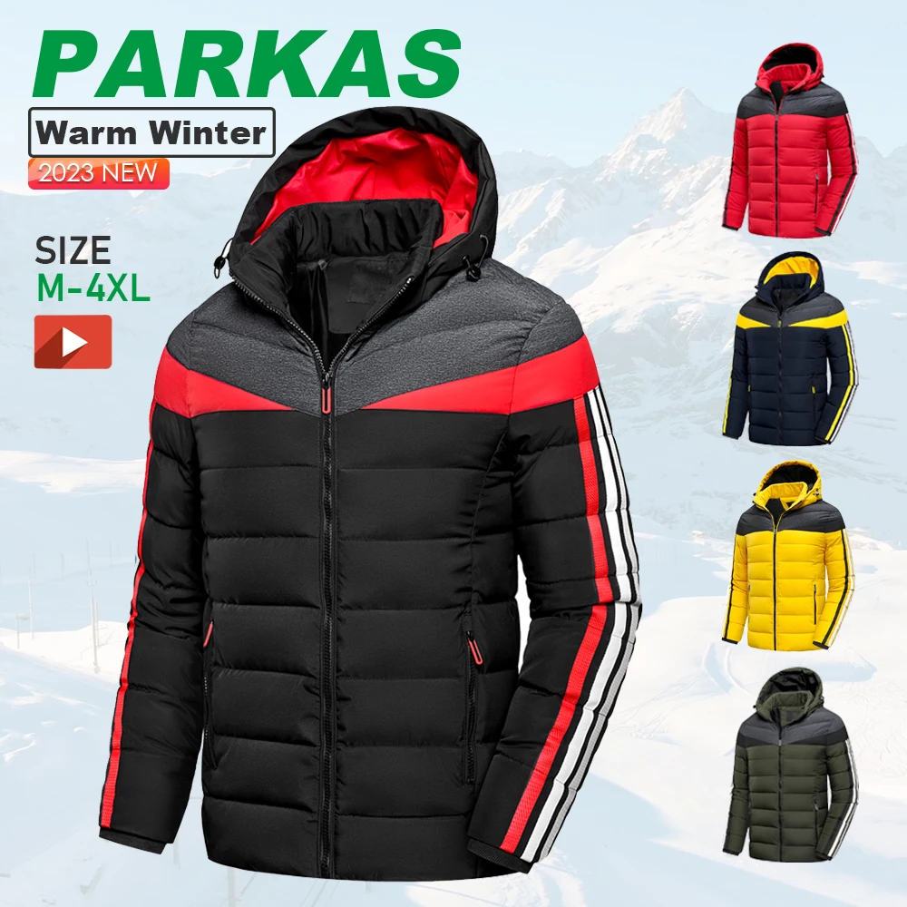 Chaqueta gruesa a prueba de viento para hombre, Parka informal, cálida, a la moda, para otoño e invierno, 2023