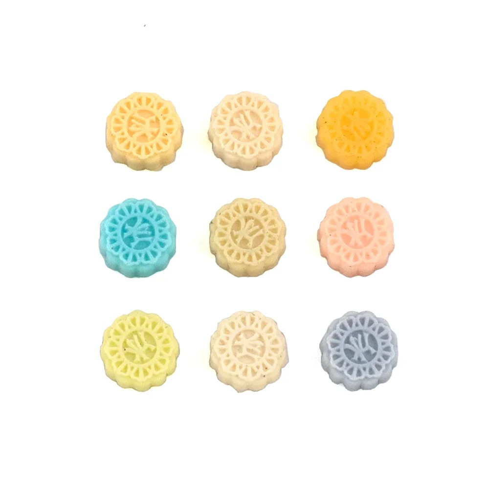 9Pcs 1/12 Dollhouse Miniature Accessories Mini Resin Moon Cake Simulation Food Dessert Model Toys for Doll House Decoration