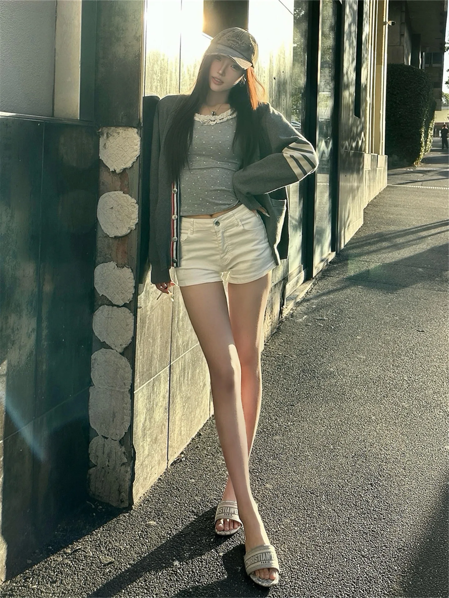 

American Street Style Low Waist Elastic Women's Jeans Shorts Summer Slimming Straight Leg Hot Pants Casual Cotton Denim