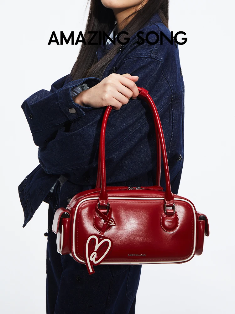 Niesamowita torba Song Toast Bag BGT w stylu retro chic, klasyczna torba bowlingowa, liniowa torba na ramię.