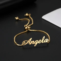 Pulsera de acero inoxidable con letras y nombre personalizado, diseño retráctil único para tu bebé