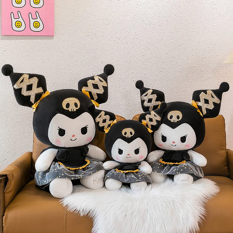 Large Black Gold Kuromi Plush Toy Sanrio Melody Doll Pillow Decoration Girl Birthday Gift