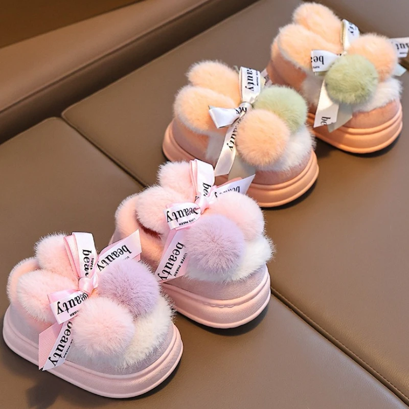Child Winter Cotton Boots2025New Baby Fashion Cute Single Boots Hot Selling Girl Anti Slip Warm Versatile Casual Child Slippers