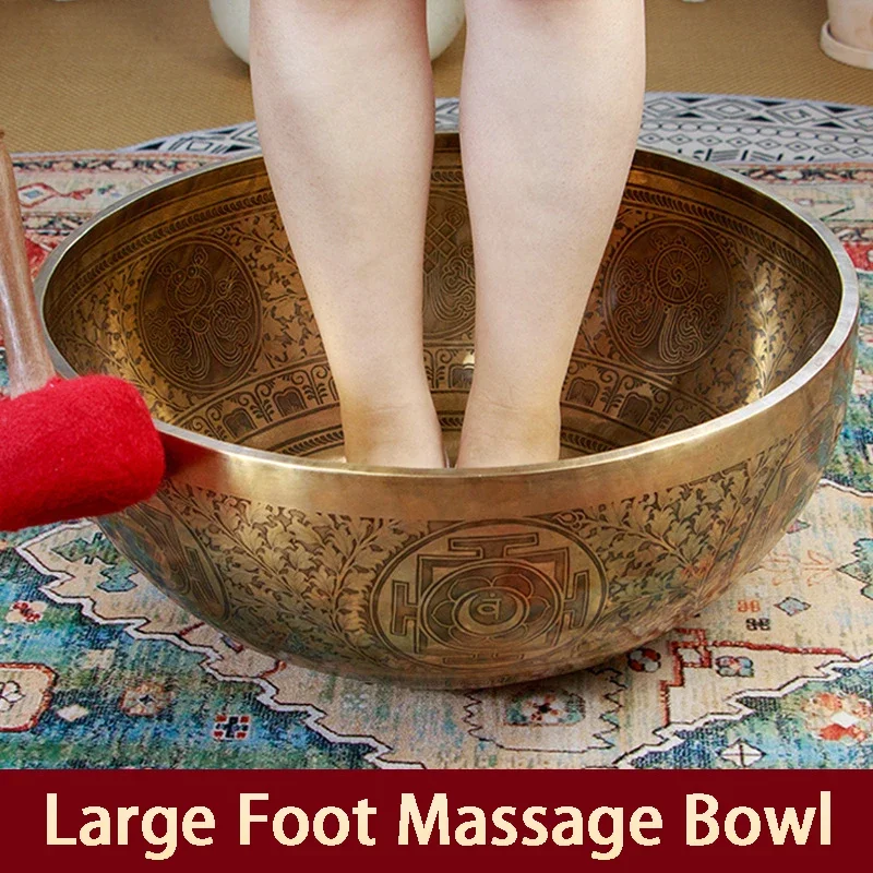 

Nepal Handmade Foot Massage Bowl Professional Foot Massage Bowls Large Meditation Singing Bowl Tibetan Percussion Instruments