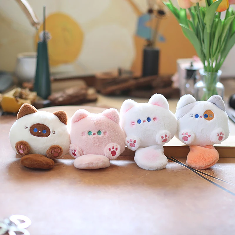 1PC Kawaii Soft Stuffed Animal Little Cat Keychain Plush Bag Car Pendant Keychain DIY Trinket Kid Stuffed Animal Toys Bag Decora