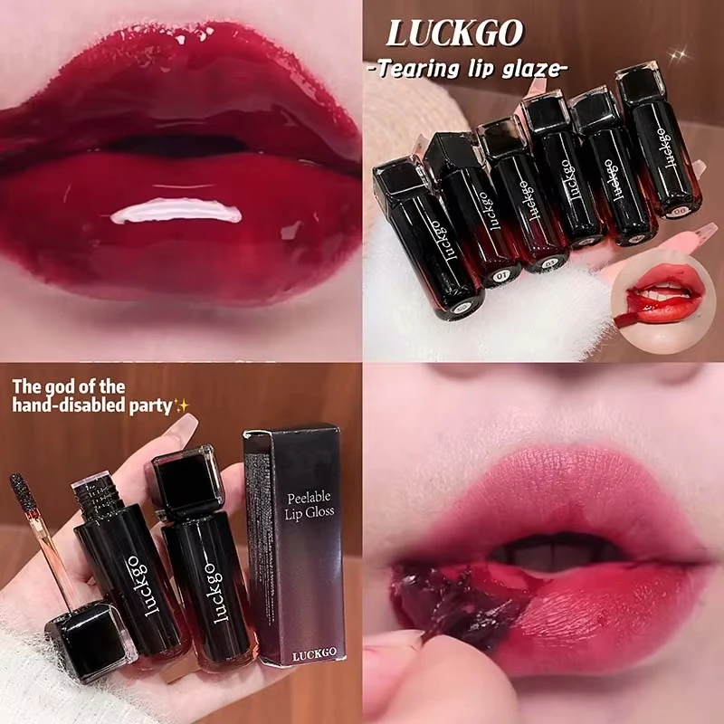 Peel Off Lip Stain Tint – wasserfester, wischfester, mattierter, flüssiger Lippenstift, stoßfest, nicht klebrig, 6 Farben für das tägliche Make-up