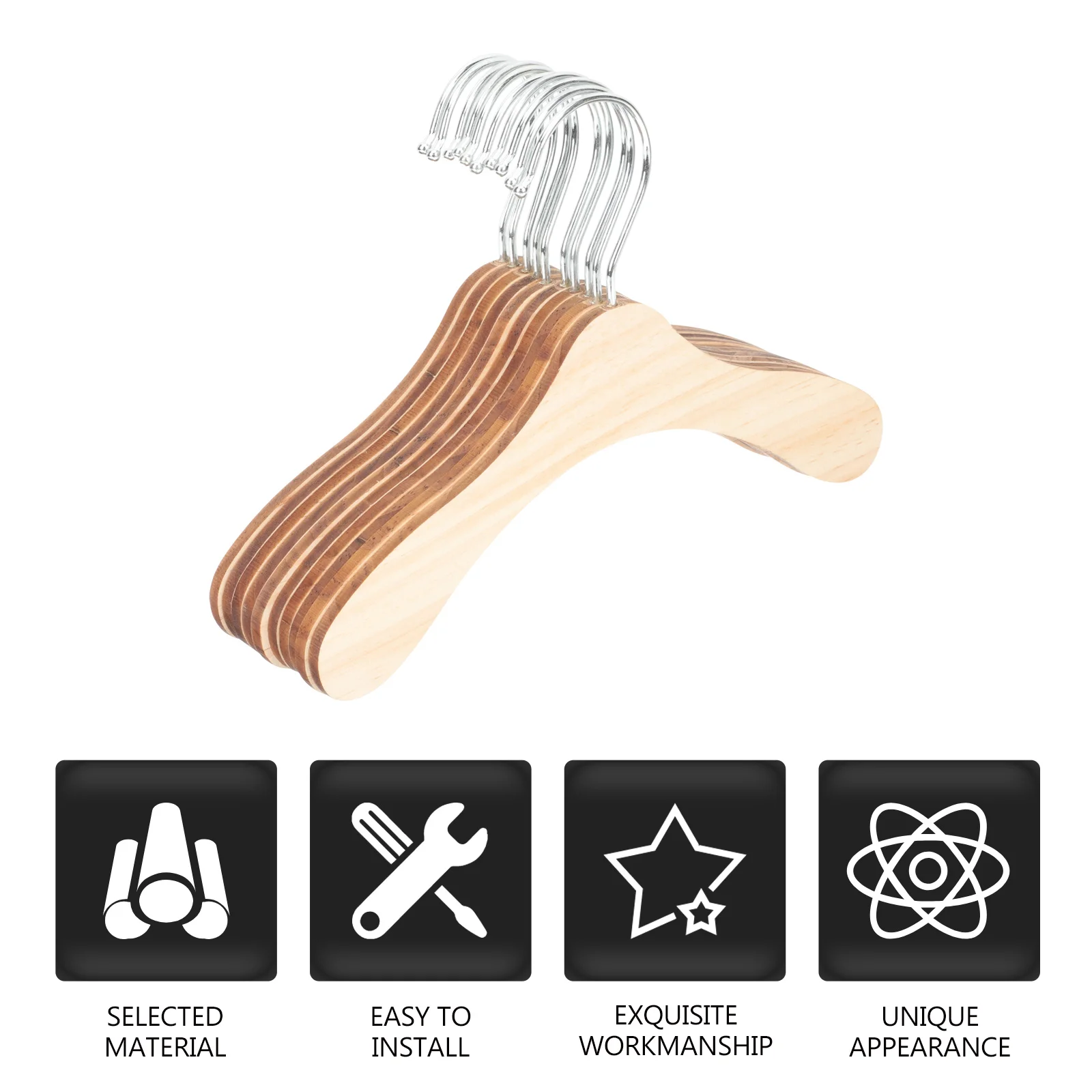 

10pcs Wooden Pet Hangers Small Dog Cat Clothes Hangers Household Portable Wear-Resistant Hook Light Compact Size Easy