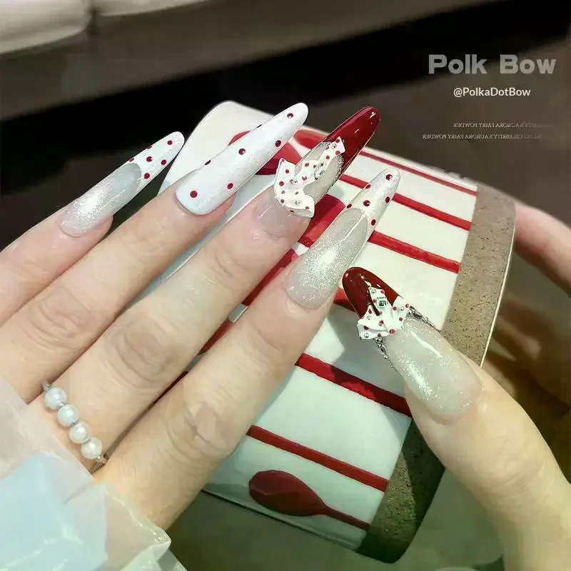 10 Pezzi/Lotto Decorazioni per Unghie in Raso Morbido a Forma di Fiocco Ondulato, Fiore, Farfalla, Strass per Nail Art, Accessori per Manicure Fai-da-Te