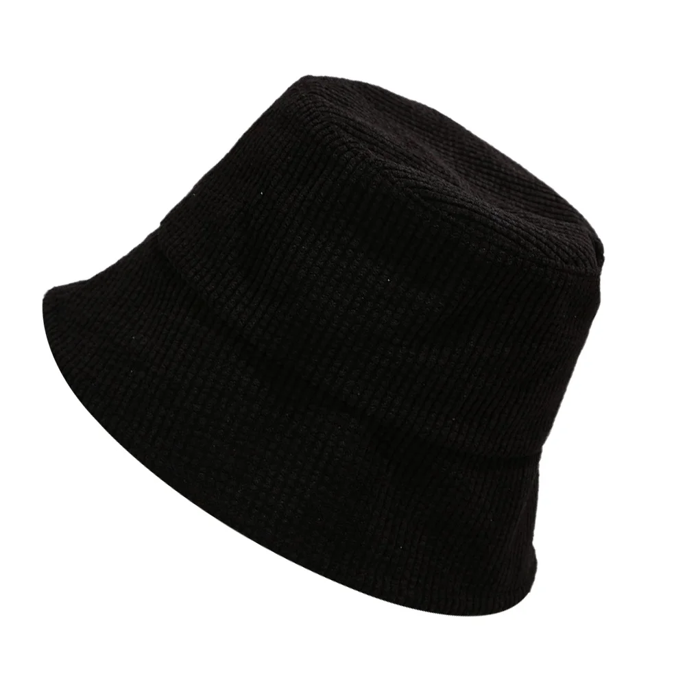 Corduroy Fisherman Hat Unisex Simple Bucket Cap Autumn Winter Warm Outdoor Daily Wear Fashionable Versatile All-Match Hat