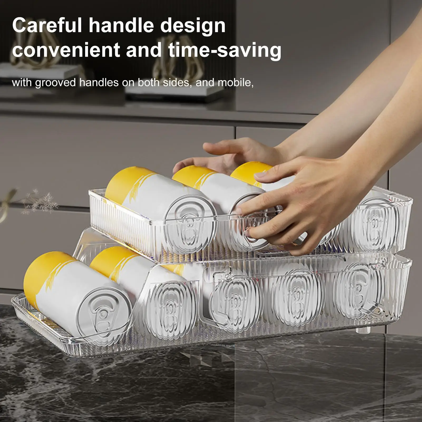 

Refrigerator Soda Can Storage Box Automatic Refill Drinks Storage Rack Fridge Drink Can Holder for Shelves and Freezers
