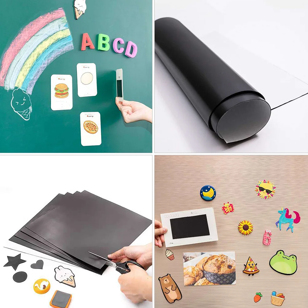 

10 шт. гибких магнитных листов с клейкой основой, двусторонние магнитные наклейки для фотографий, карточек, декора холодильников и досок объявлений