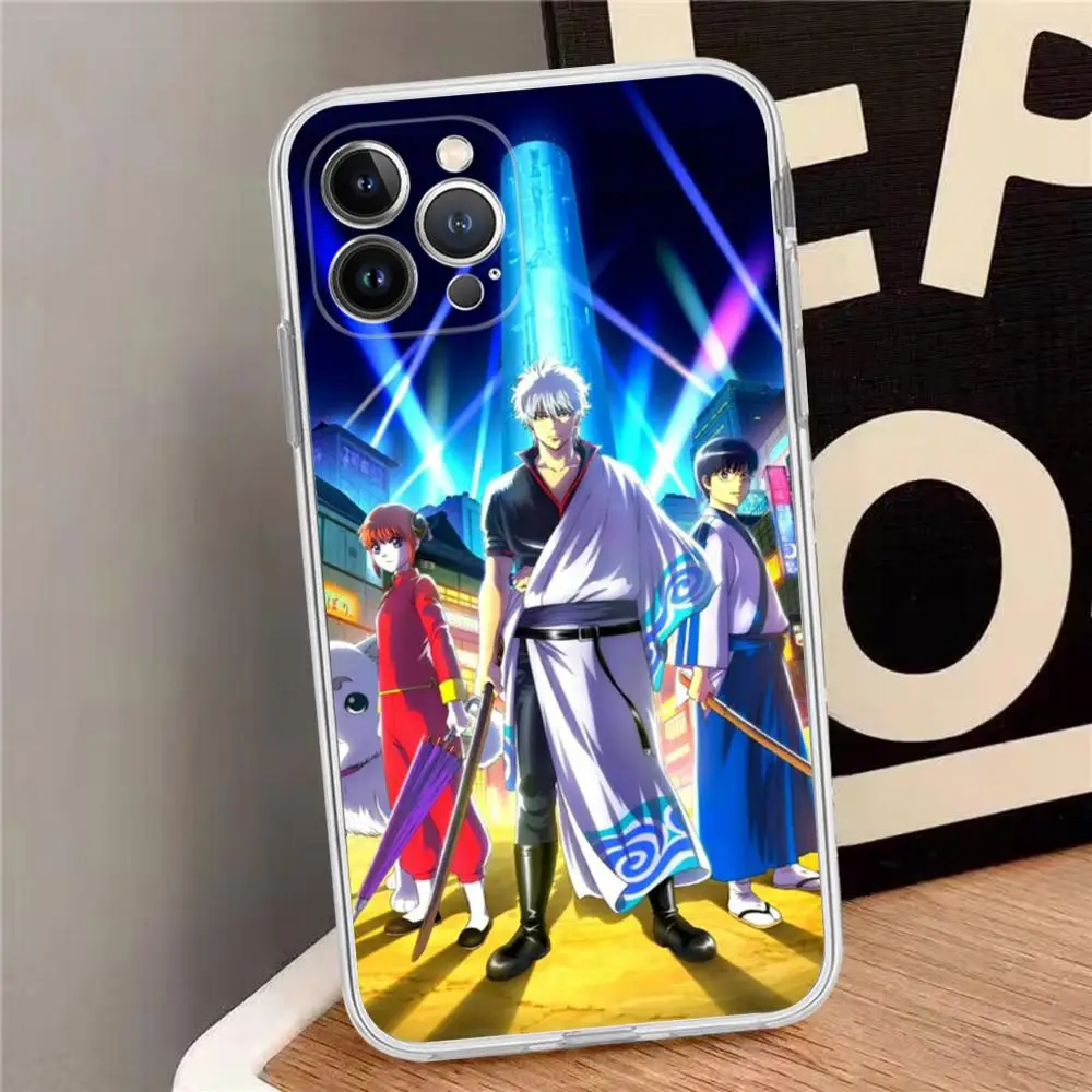 Gintama funda de teléfono de Anime para iPhone, 15, 14, 13, 12 Mini, 11 Pro, XS, Max, X, XR, SE, 6, 7, 8 Plus, funda de silicona suave