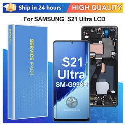 S21 Ultra AMOLED Screen with Fingerprints for Samsung Galaxy S21 Ultra 5G G998B G998B/DS Lcd Display Touch Screen Assembly