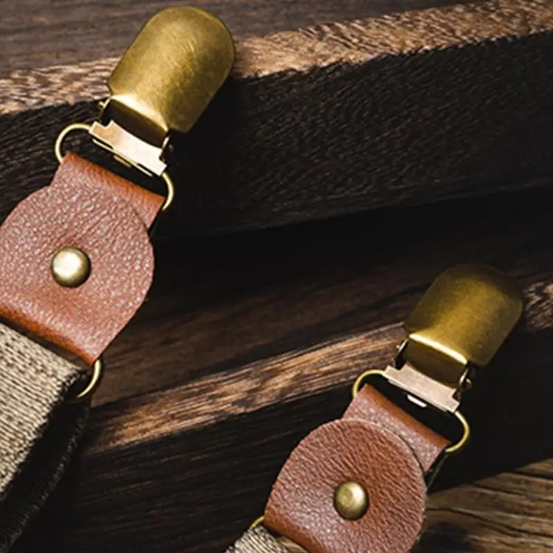 M6CD Kids Pants Brace with 4 Clip Y Suspenders Belt For Children School Event