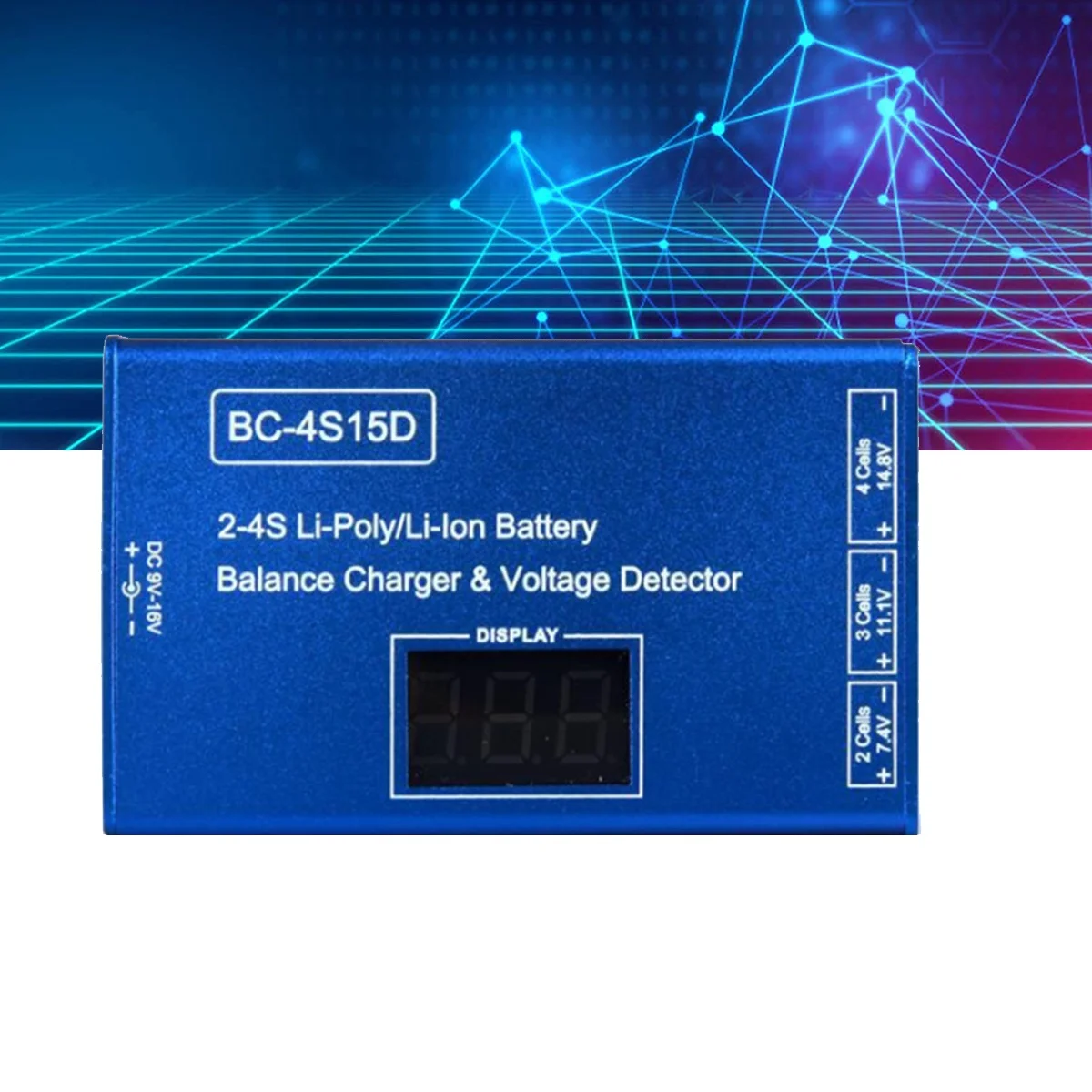 BC-4S15D Battery Lipo Li-Ion Balance Charger Voltage Detector LCD Digital Display Balance Charger for RC Battery