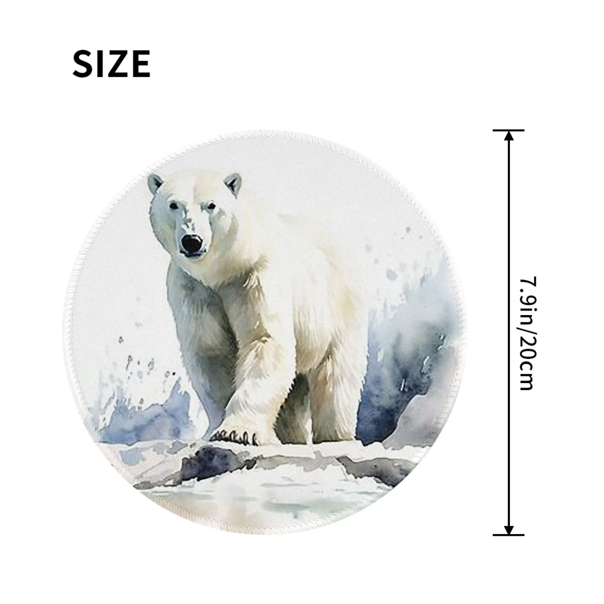 Watercolor standing in the snow Polar Bear Mouse Pad Computer Keyboard Mouse Mat Gamer PC Laptop Desk Mat Accessories Table Mats