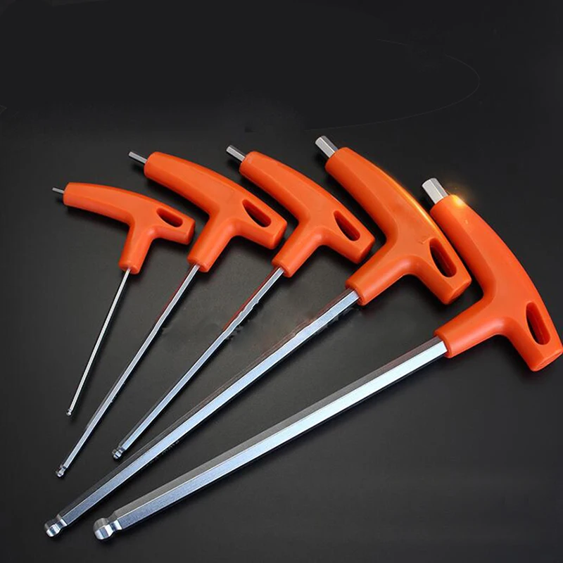 1pc 2-6mm Wrench Long Arm Allen Hex Key Wrench Spanner Hexagon T Type Wrenches Repairing Hand Tools