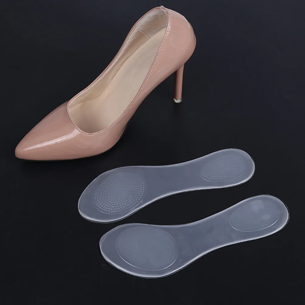 

2Pairs Transparent Anti-Slip Massage Insoles Shockproof Comfortable High Heel Support Pads Foot Cushion Flat Foot Shock