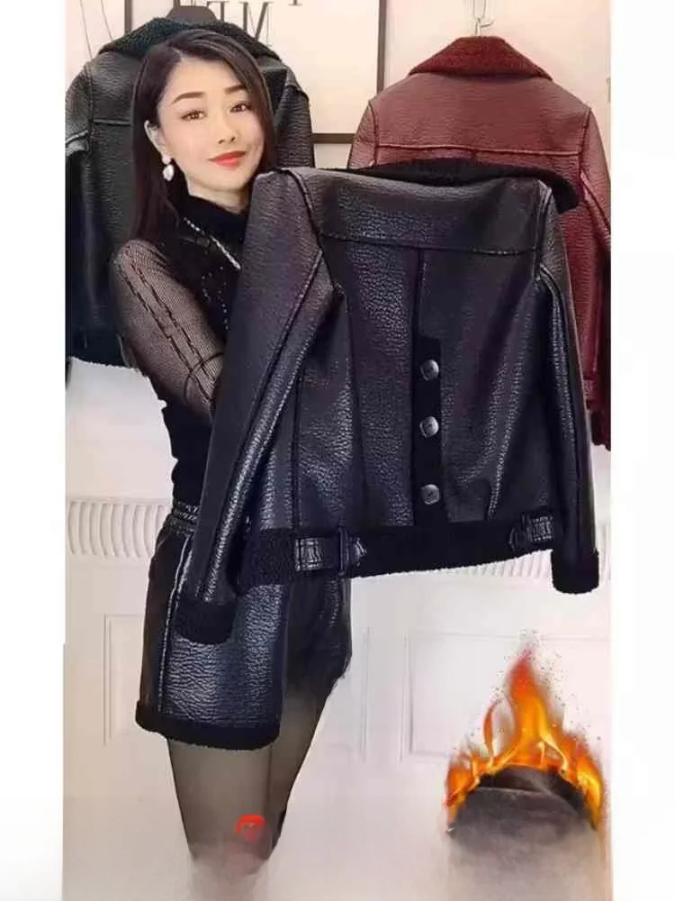 

Весенне-осенний утягивающий топ из искусственной кожи, женская верхняя одежда Sli Sensation Long Sve, моющийся комплект на пуговицах