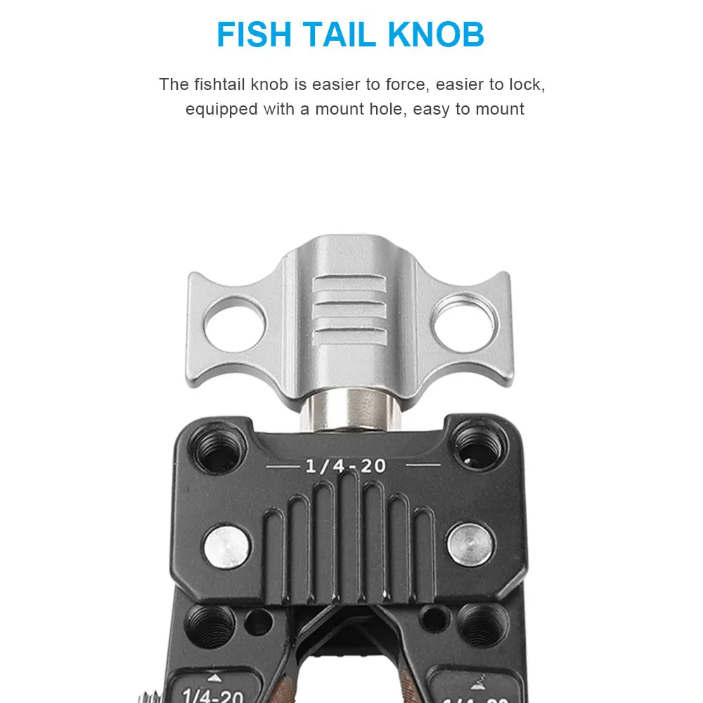 HDRIG Klem Pegangan Kunci Kepiting Super Pemegang Klem Lengan Dudukan Klip Kepiting dengan Port Arca Sekrup 1/4 3/8 Universal untuk Tripod Monitor Dslr