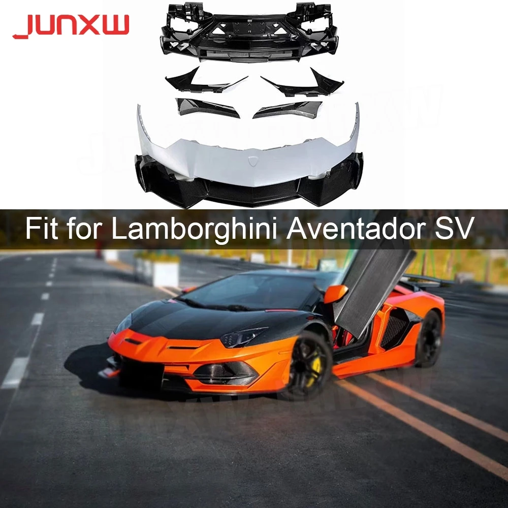 Carbon Fiber Front Bumper Rear Diffuser Bumper Spoiler Rear Fender Trims For Lamborghini Aventador LP700 720 to LP750 SV 2011+