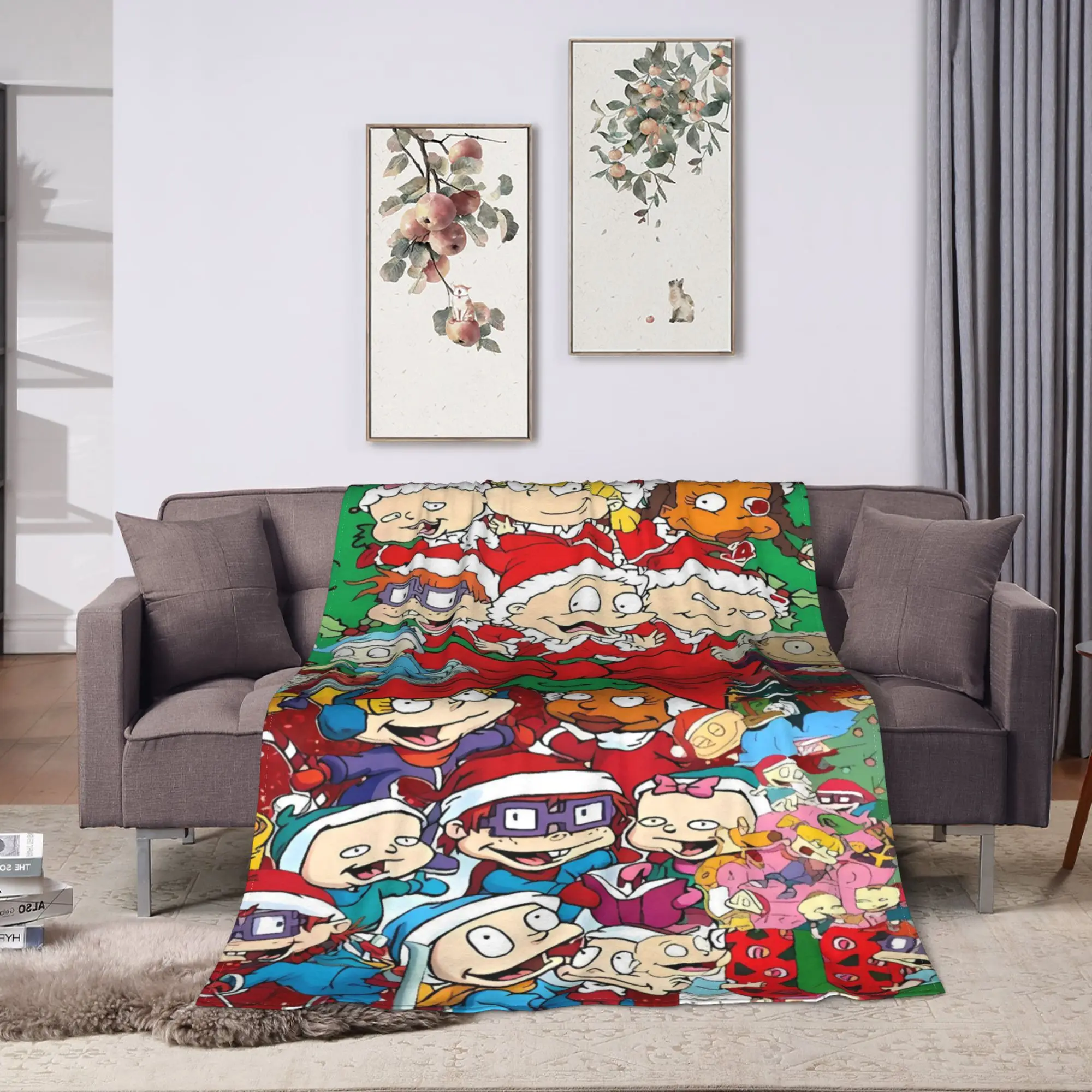 Rugrats 90s Revival Character  Soft Warm Blankets  Camping Plush Throw Blanket Living Room Flannel Bedspread Sofa Bed Cover