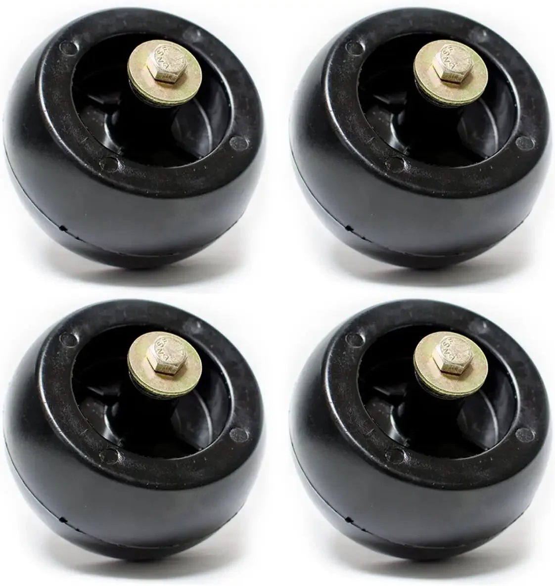 4 個のデッキホイール Exmark LZDS902K725 LZE651CKA484A2 LZE651GKA484A2 ハスクバーナ 539102643 539102754 968999207 968999258 ブラック