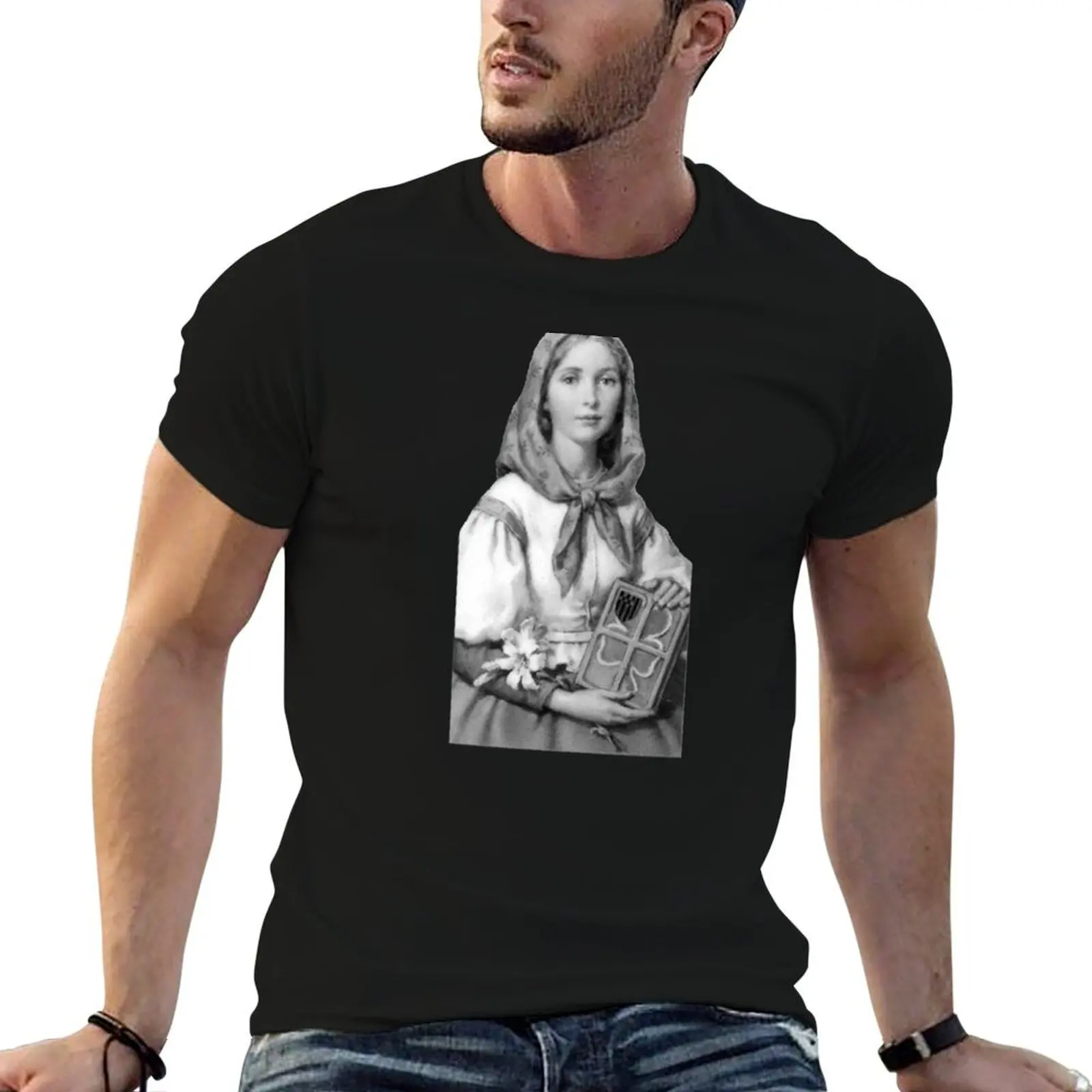 

St. Dymphna T-Shirt t shirts for man cotton soft anime t shirts for man man t shirts cotton T-Shirt