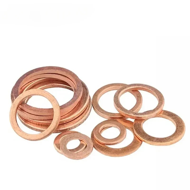 Boat Red Brass Copper Crush Sealing Washer M5 M6 M8 M10 M12 M14 M16 M18 M20 M22 M24 Flat Seal Gasket Ring Shim Pad Meson DIN7603