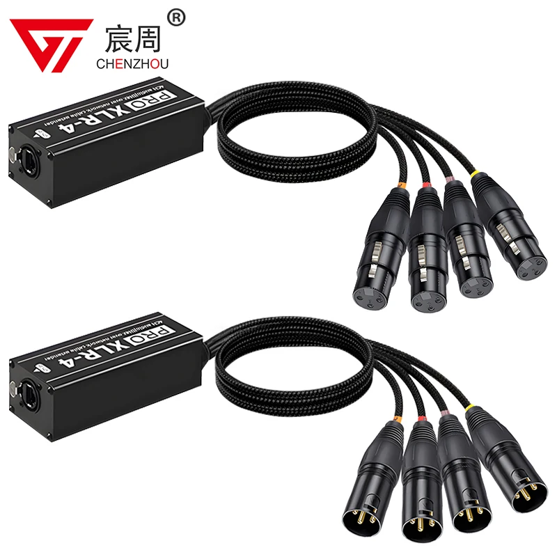 

RJ45 to 4 Channel 0.7M XLR Audio DMX512 over Network Cable Extender, DMX512 Network Signal Extender 1 Male+1 Female 1Pair/1pcs