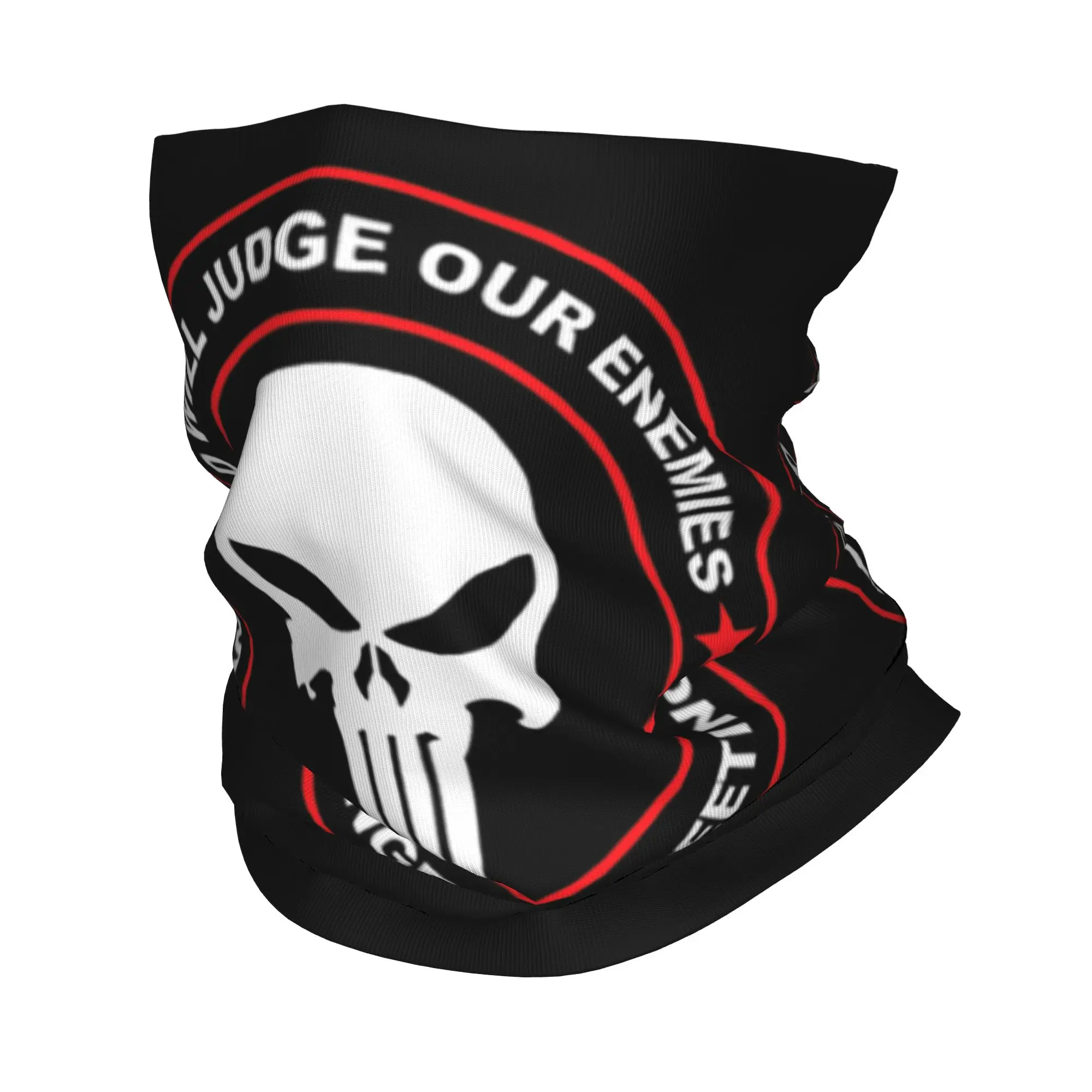 المعاقب الجمجمة تي شيرت الرجال الذكور قصيرة الأكمام حجم كبير حفلة Camiseta باندانا غطاء الرقبة قناع وشاح قناع الوجه الدافئ قابل للغسل