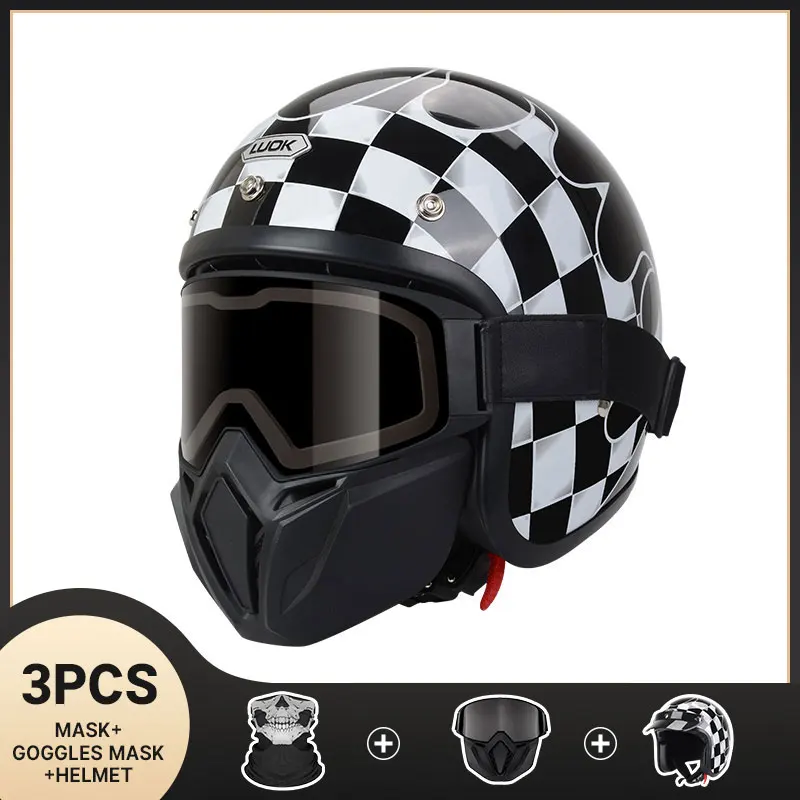 

2023 New Design Hot Sell Motorcycle Helmet Chopper Retro Casco Vintage Open Face Casque Moto Cacapete Dot S M L XL XXL Size