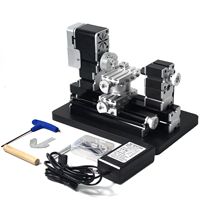 High Power 60W Powerful Mini Metal DIY Rotating Lathe Machine Tools with Base 12000 rpm for Wood Soft Metals Plexiglass Plastic