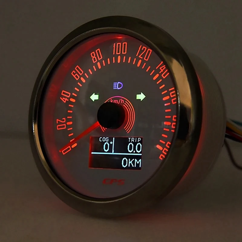 85MM GPS Speedometer With GPS Antenna 7Colors Backlight Digital LED Odometer Gauge For 12V24V Car Boat Marine