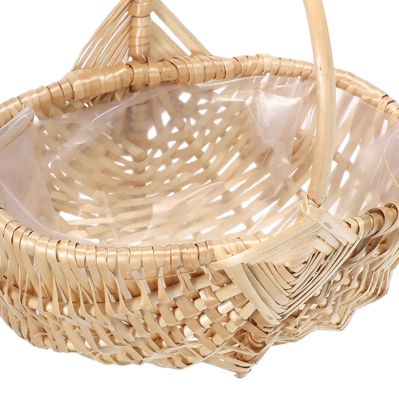 Vintage Handwoven Wicker Flower Basket with Handle Rustic Decorative Picnic Fruit Basket for Garden Arrangements Floral Display