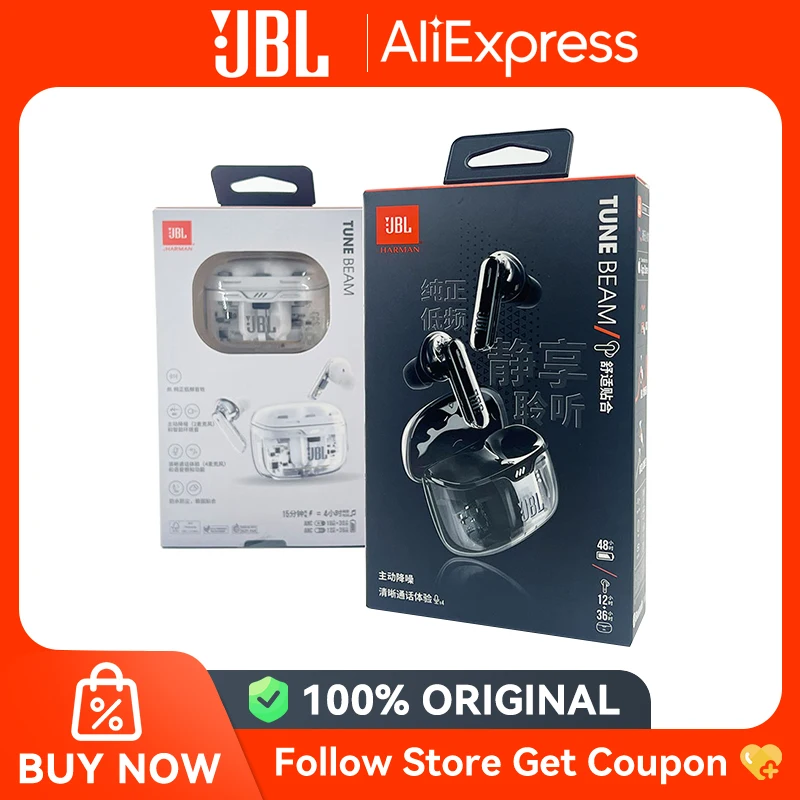 Original JBL TUNE BEAM GHSOT Bluetooth Kulaklık: 48 Saat Süreyle Akıllı Gürültü Kapatma ile Gerçek Zamanlı Deneyim