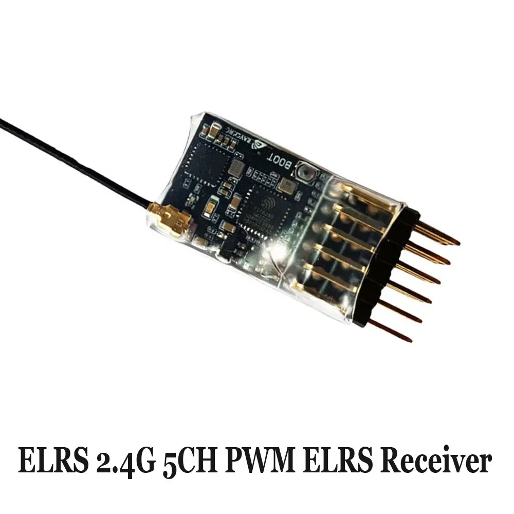 

ELRS 2.4G 5CH PWM ExpressLRS Receiver with 2.0dBi 2.4G Copper Pipe Antenna Support ELRS 3.0 PWM/CRSF Protocol for RC FPV Drone