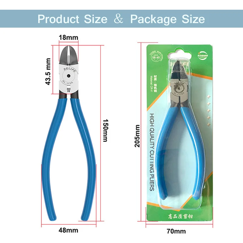 RELIFE RL-112A RL-111 RL-113 High Precision Cutting Pliers SUNSHINE SS-109 SS-110 High Hardness for Electronic Wire Cable Cutter